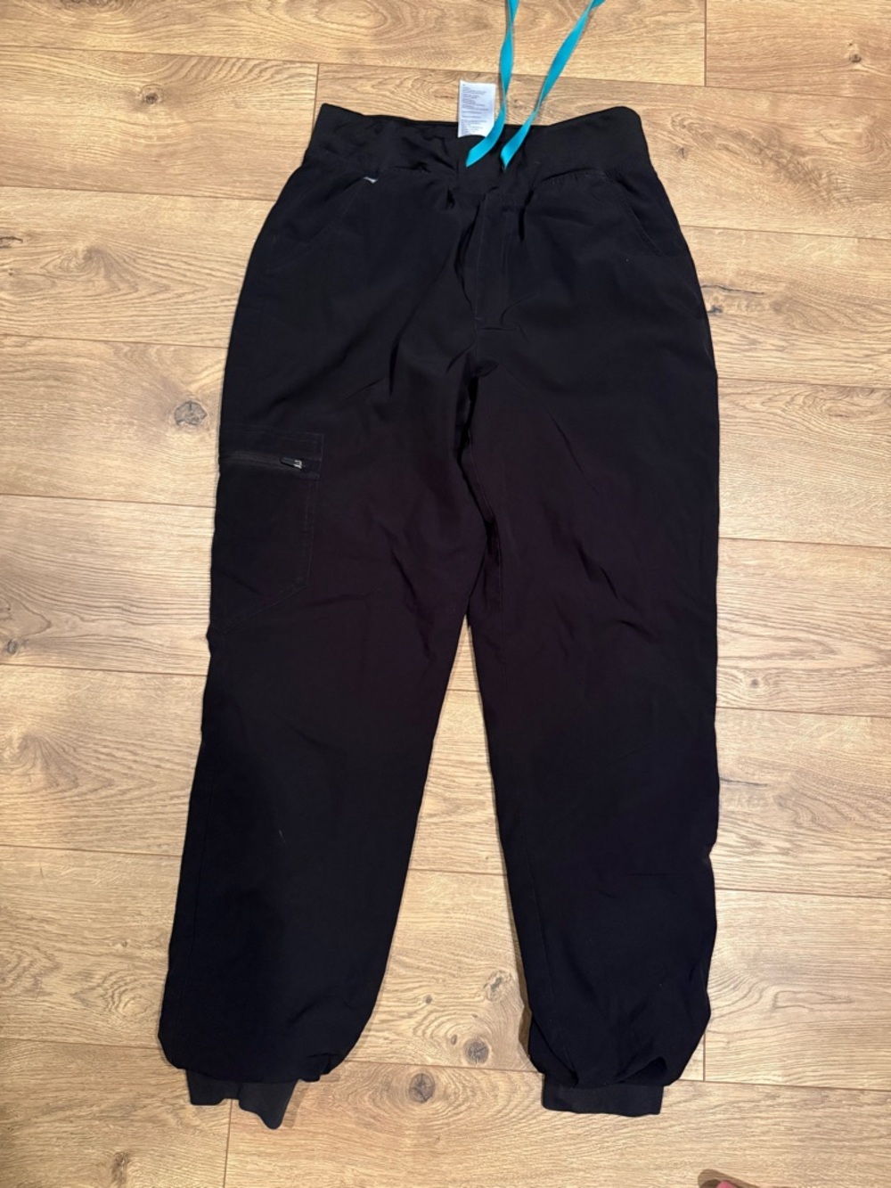 Figs Black Women's Jogger Sweatpants with Teal Drawstring